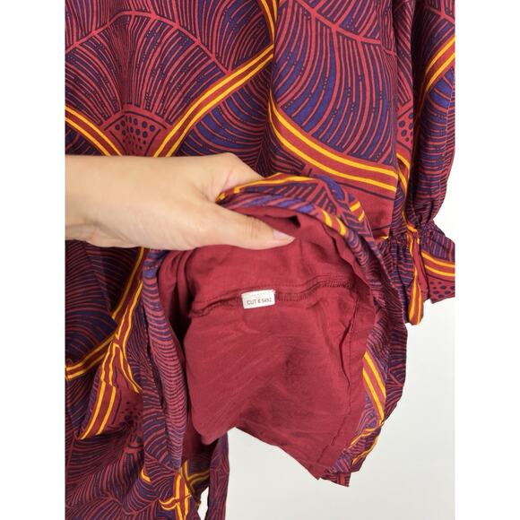 Size 14 Ashro Sheath Pink Yellow Datenight Party Cruise Dress African Ankara - Picture 8 of 12